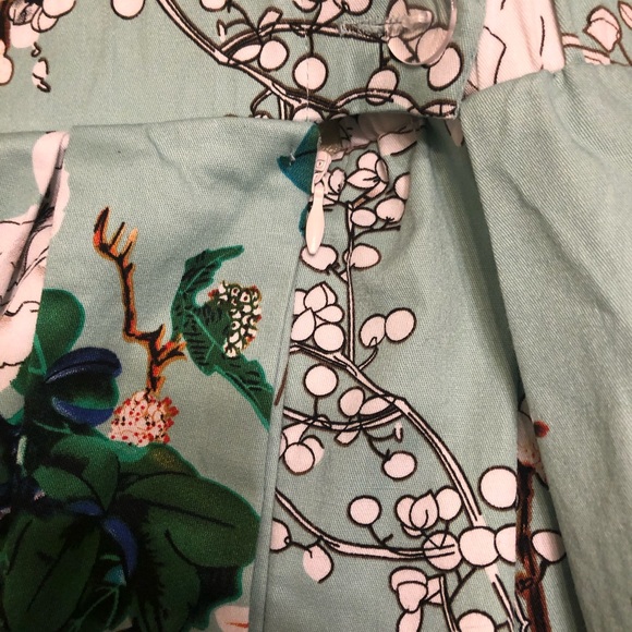 SOLD Vintage Style Mint Floral A-Line Skirt - Picture 3 of 6